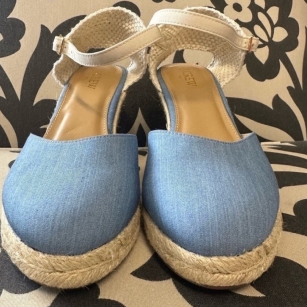 J. Crew Chambray Ankle Strap
Espadrille Wedges - Picture 4 of 11